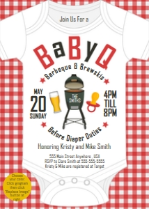 PWL8 5x7 BABYQ KAMADO GRILL INVITE RED: Invite BaByQ Kamado Grill Red