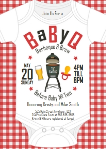 PWL8 5x7 BABYQ SPRINKLE KAMADO GRILL INVITE: Invite BaByQ Kamado Grill Red