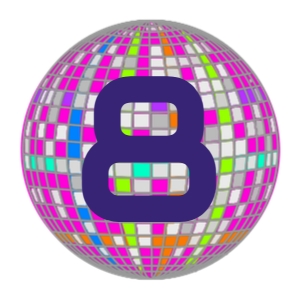 2.5x2.5 Cupcake Topper Disco Ball: Cupcake Topper Let's Glow Crazy BlacklightNeon