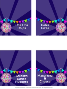 Food Labels Dance Party BlacklightNeon: Food Labels Let's Glow Crazy BlacklightNeon