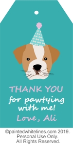 Favor Tag Puppy Party Teal: Favor Tags Puppy Party Teal