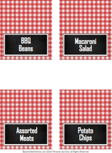 Food Labels BBQ Party Red: Gingham BBQ Party Pack