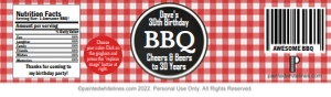 Water Bottle Wrapper BBQ Party: Water Bottle Wrapper BBQ Party