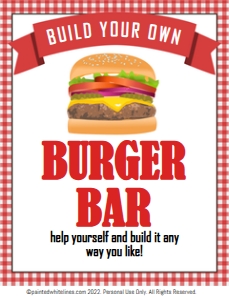 8x10 Burger Bar Sign BBQ Party: Backyard BBQ Party Package