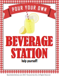 8x10 Beverage Station Sign BBQ Party: Backyard BBQ Party Package