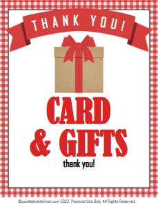 8x10 Gift Table Sign BBQ Party: Backyard BBQ Party Package