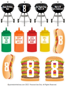 Cupcake Toppers BBQ Party: Cupcake Toppers and Wrappers BBQ Party
