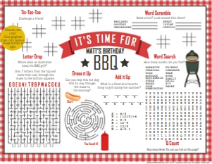 Activity Sheet BBQ Party: Activity Sheet BBQ Party