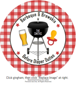 2.5x2.5 Charcoal Grill Cupcake Topper BaByQ: Cupcake Toppers and Wrapper Charcoal Grill BaByQ Party