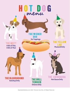 Hot Dog Menu Puppy Party MultiPink design preview