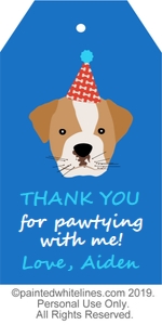 Favor Tag Puppy Party Blue: Favor Tags Puppy Party Blue