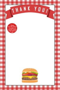 4x6 Thank You Card BBQ Party: Backyard BBQ Party Package