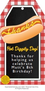 Favor Tags Hot Dog BBQ Party: Backyard BBQ Party Package