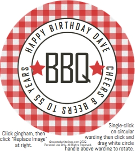 2.5x2.5 Cupcake Topper BBQ Party: Gingham BBQ Party Pack