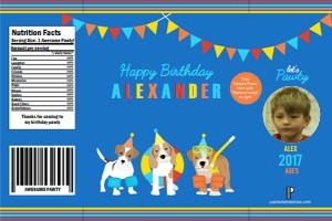 Chip Bag Wrapper Doggy Paddle Blue: Chip Bag Wrapper Doggy Paddle Blue
