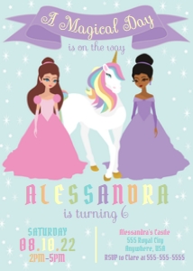 5x7 A Magical Day Invite Blue: Invite A Magical Day Blue