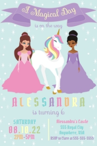 4x6 A Magical Day Invite Blue: Invite A Magical Day Blue