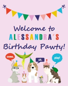 Welcome Sign Pet Party Multipink design preview