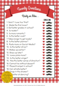 5x7 Twenty Questions Game Board BBQ: Twenty Questions BBQ Party