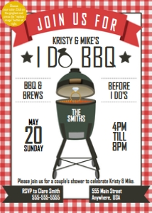5x7 Invite I Do BBQ Kamado Grill: Invite I Do BBQ Kamado Grill