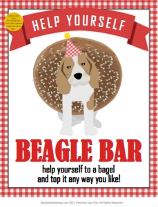 8x10 Beagle Bar Sign BBQ Party: Beagle Bar Sign BBQ Party