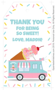 Favor Tags Ice Cream Party: Favor Tags Ice Cream Party