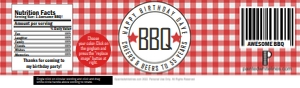 Water Bottle Wrapper Label Right Side Up Words BBQ Party: Gingham BBQ Party Pack