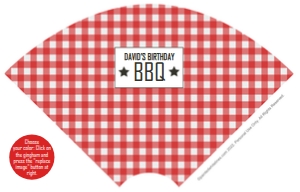 Small Sugar Cone Wrap Rectangular Label BBQ Party: Sugar and Cake Cone Wraps BBQ Party