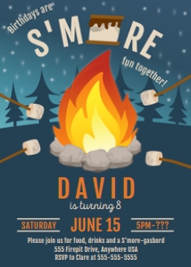 Smores Party Invite 5x7: Invite Smore Party