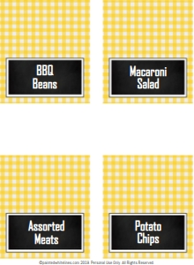Food Labels BBQ Party Yellow: Food Labels I Do BBQ Party