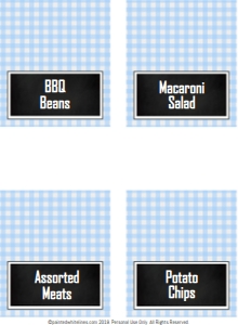 Food Labels BBQ Party Baby Blue: Food Labels I Do BBQ Party