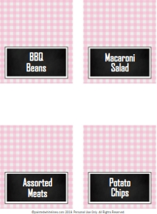 Food Labels BBQ Party Baby Pink: Food Labels I Do BBQ Party