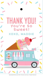 2x3.5 Favor Tag Ice Cream Party: Favor Tags Ice Cream Party