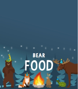 3.5x2 Campfire Food Label: Food Labels Campfire Party Blue