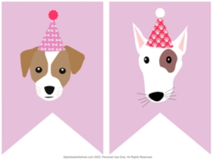 Bunting Banner Puppy Party Pink design preview