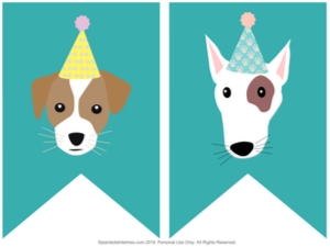 Bunting Banner Puppy Party Teal design preview