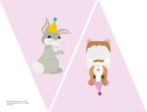 Bunting Banner Pet Party MultiPink design preview