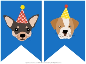 Bunting Banner Dog Party Blue: Puppy Party Pack CB Blue