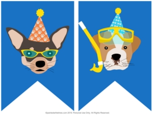 Bunting Banner Doggy Paddle Blue design preview