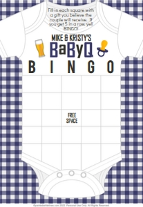 5x7 Bingo Game Board BaByQ Navy: Bingo BaByQ Party Game