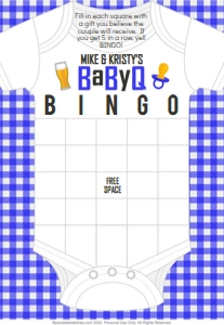 5x7 Bingo Game Board BaByQ Royal Blue: Bingo BaByQ Party Game