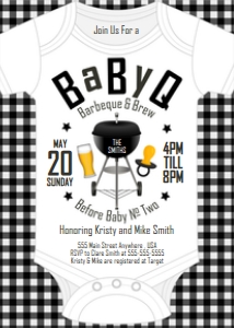 PWL8 5x7 BaByQ Sprinkle Charcoal Grill Invite Black: Invite BaByQ Charcoal Grill