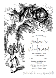 alice in wonderland birthday invitation: alice in wonderland birthday invitation