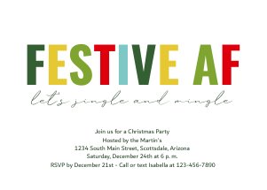 festive af christmas party invitation design preview