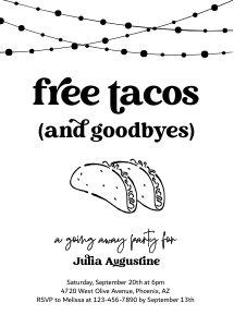 free tacos going away invitation design preview