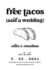 free tacos save the date invitation design preview