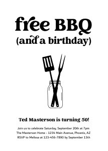 free bbq (and a birthday) invitation design preview