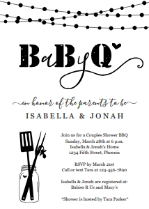 BaByQ invitation: baby bbq invitation