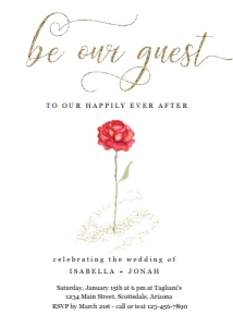 beauty and the beast reception only invitation design preview