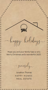 Realtor Tag - Happy Holidays - Kraft Background: Realtor Tag - Happy Holidays